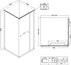Niagara Душевой уголок Nova 100x100 NG-6835-34BLACK – фотография-12